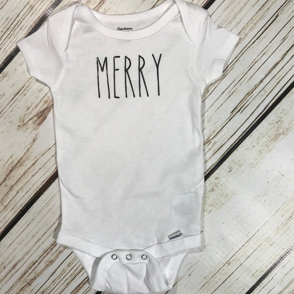 Gerber Onesie Baby Merry Rae Dunn Inspired